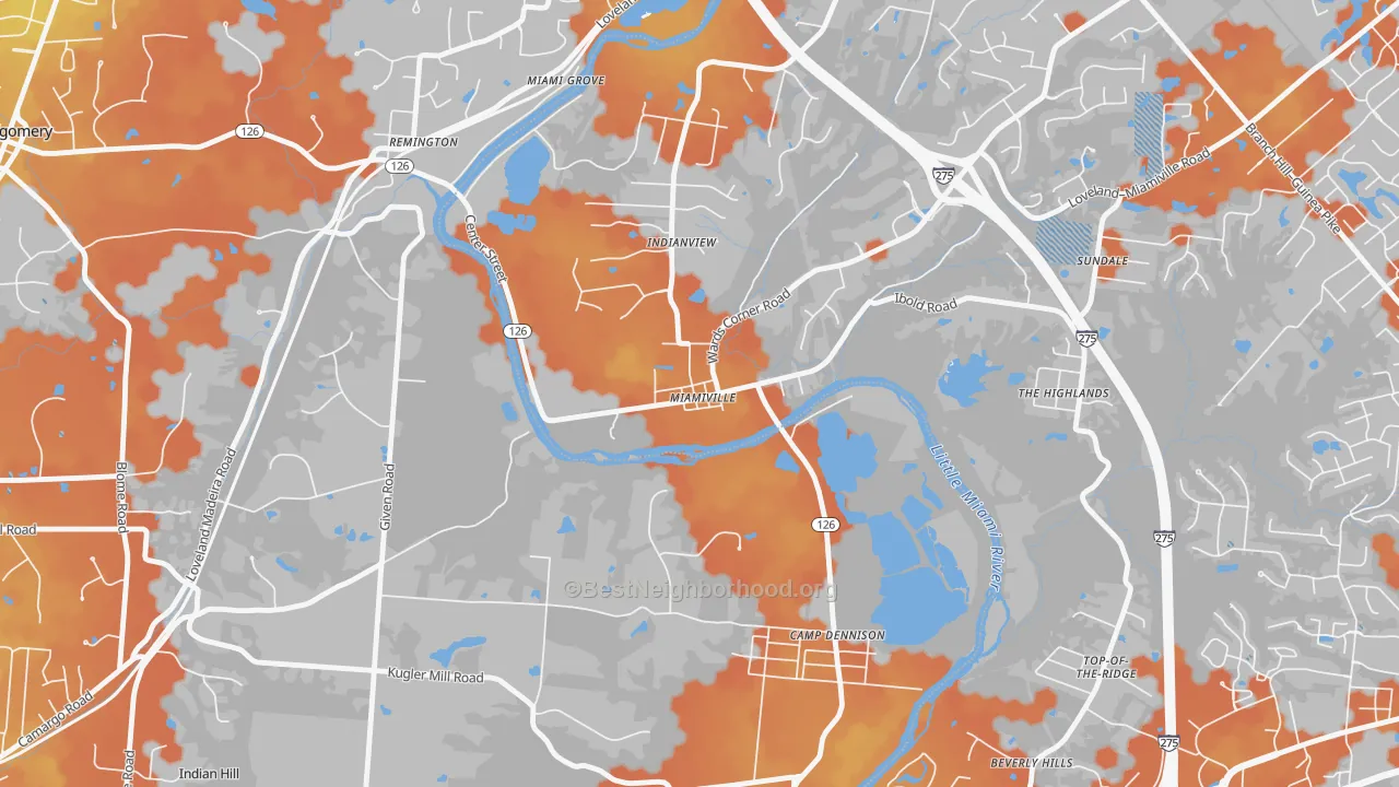 Bike Grade map of 45147, OH