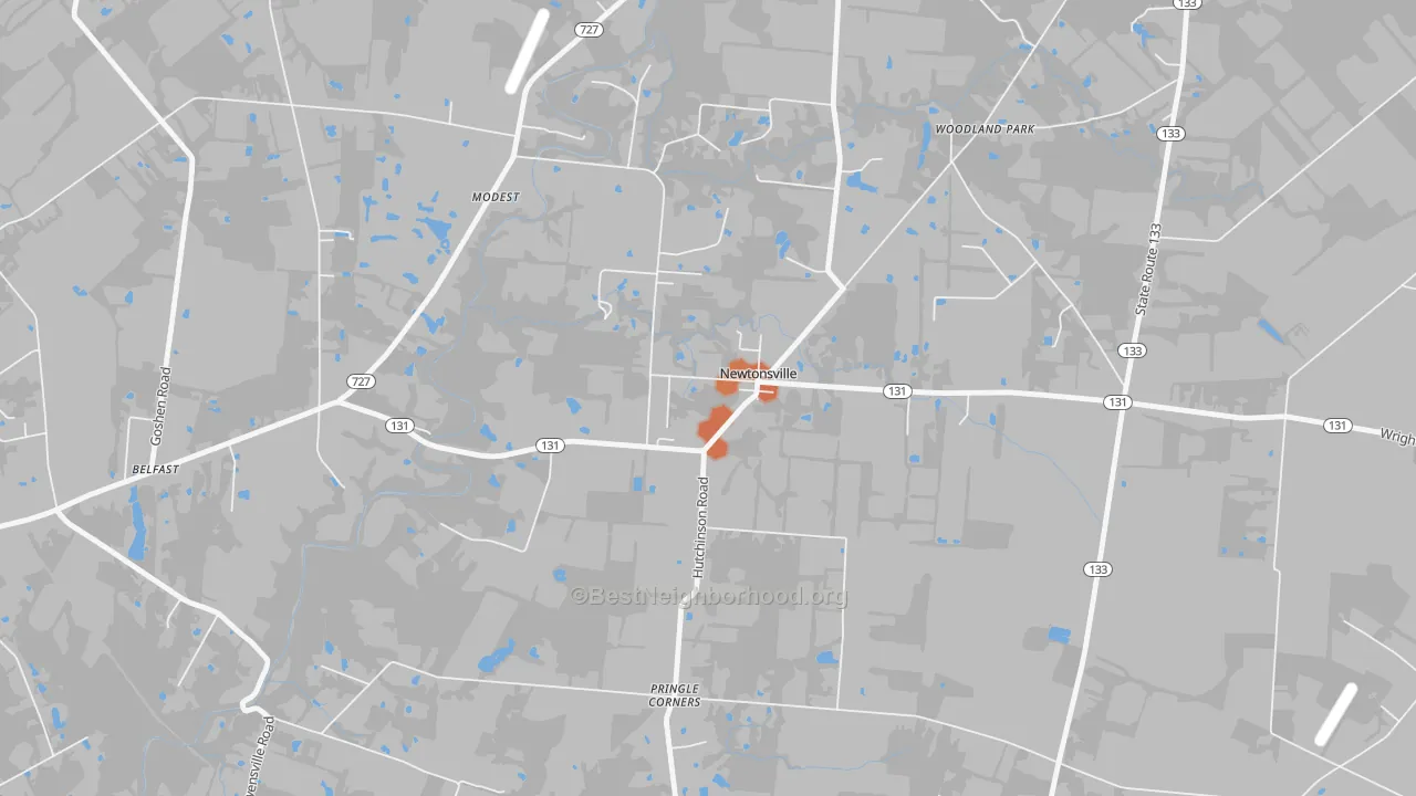 Bike Grade map of 45158, OH
