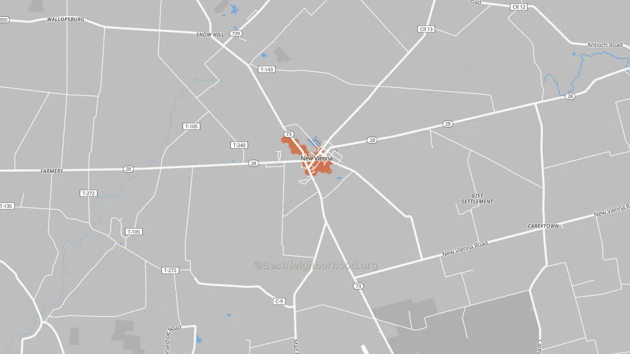 Bike Grade map of 45159, OH