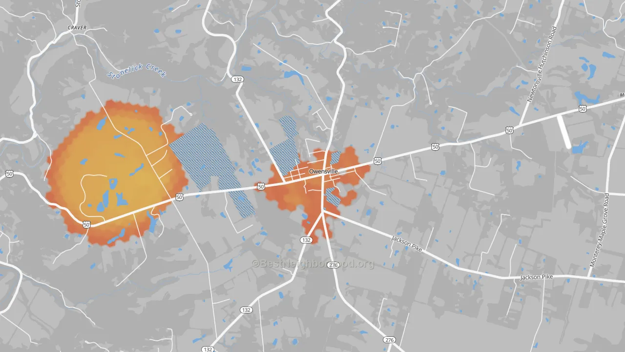 Bike Grade map of 45160, OH
