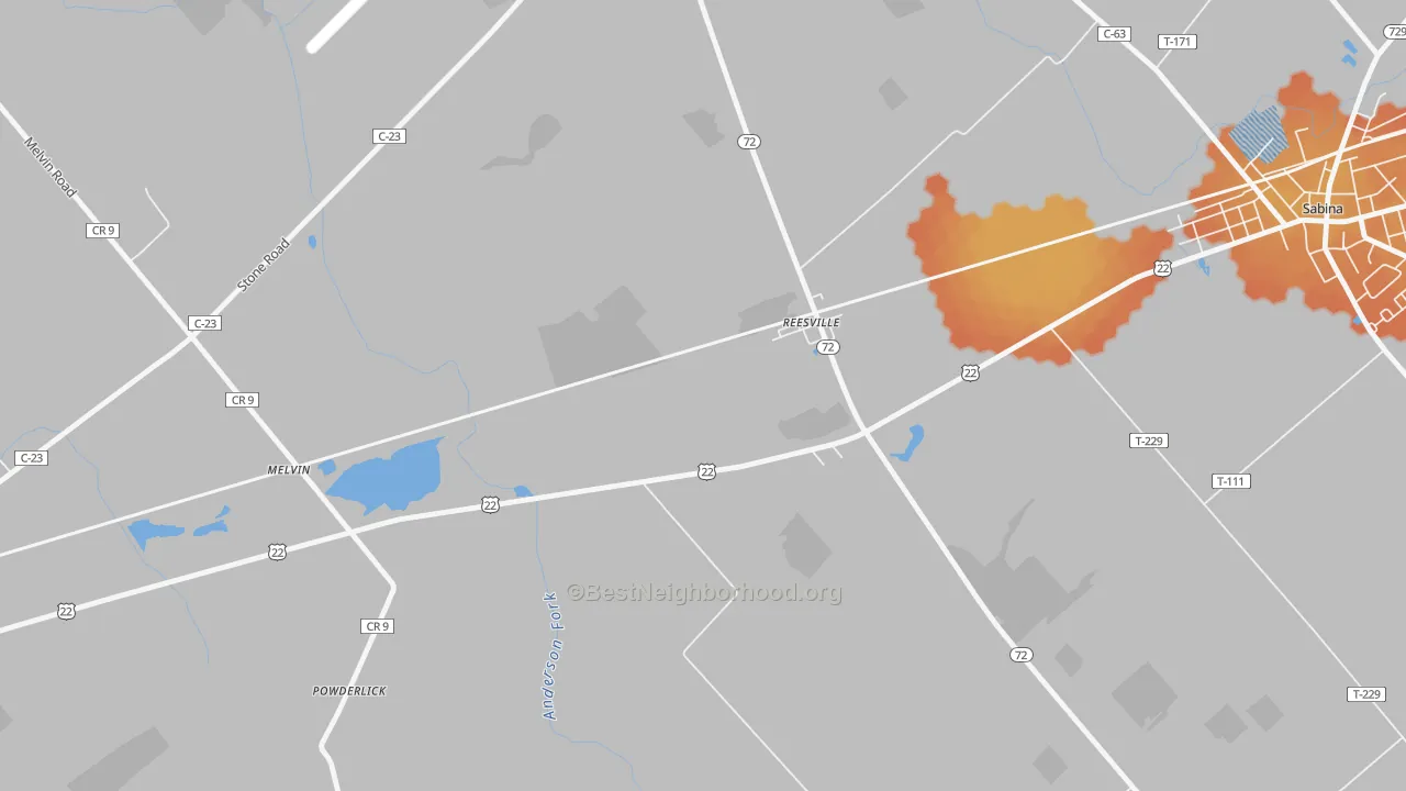 Bike Grade map of 45166, OH