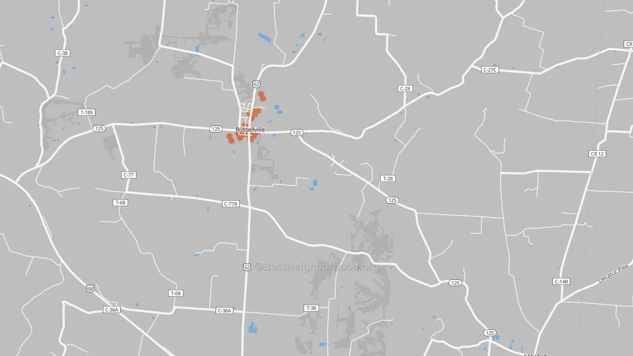 Bike Grade map of 45168, OH