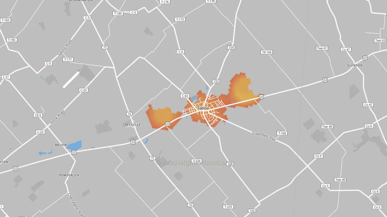Bike Grade map of 45169, OH