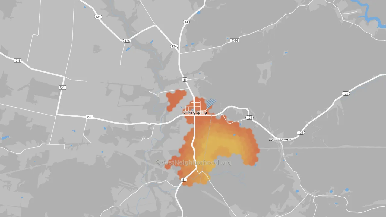 Bike Grade map of 45172, OH