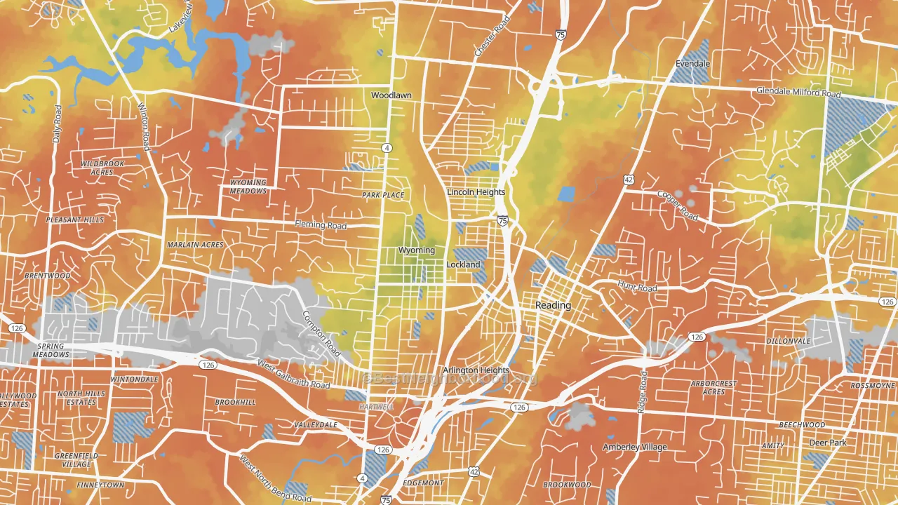 Bike Grade map of 45215, OH