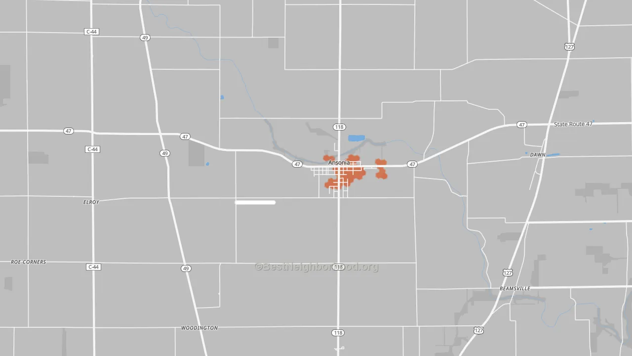 Bike Grade map of 45303, OH