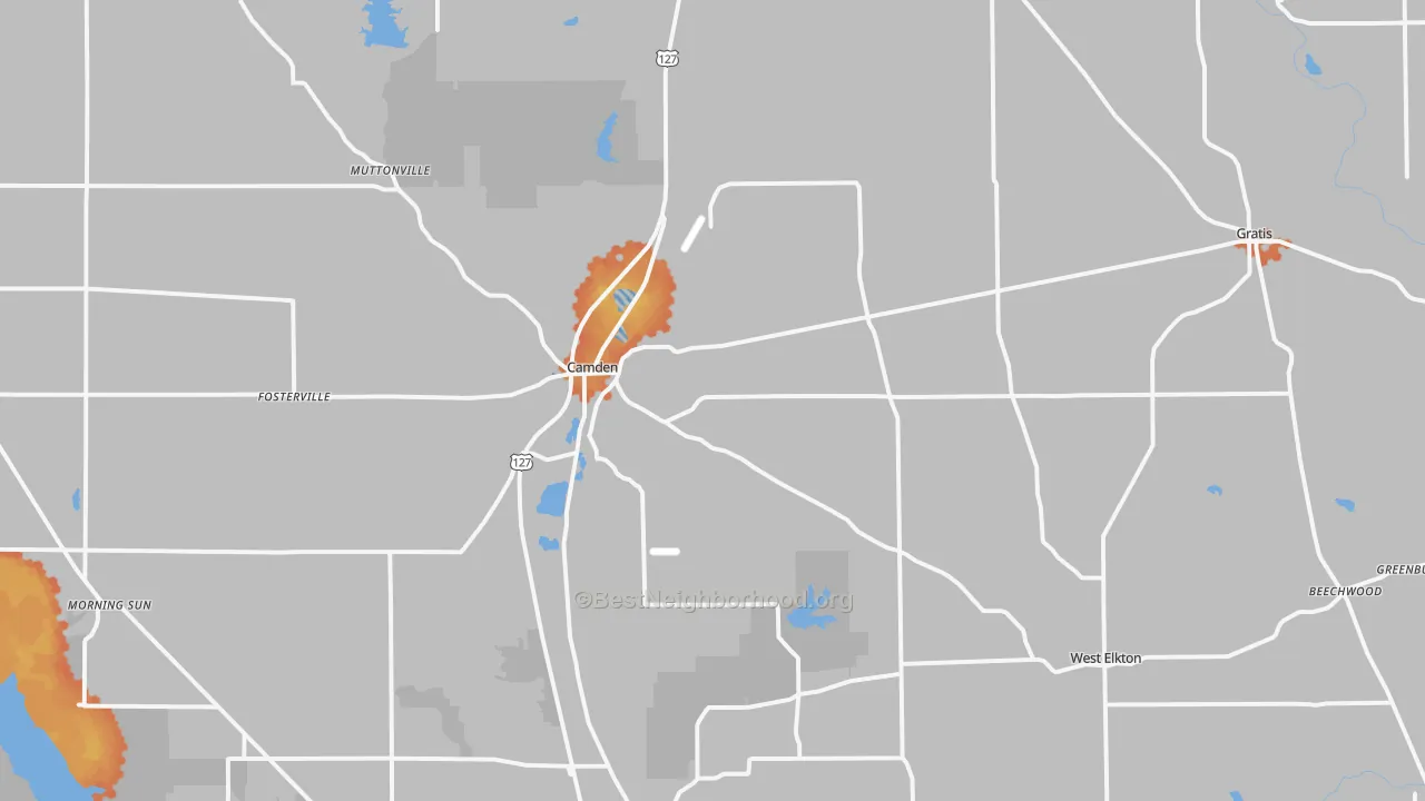 Bike Grade map of 45311, OH