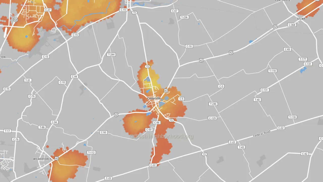 Bike Grade map of 45314, OH
