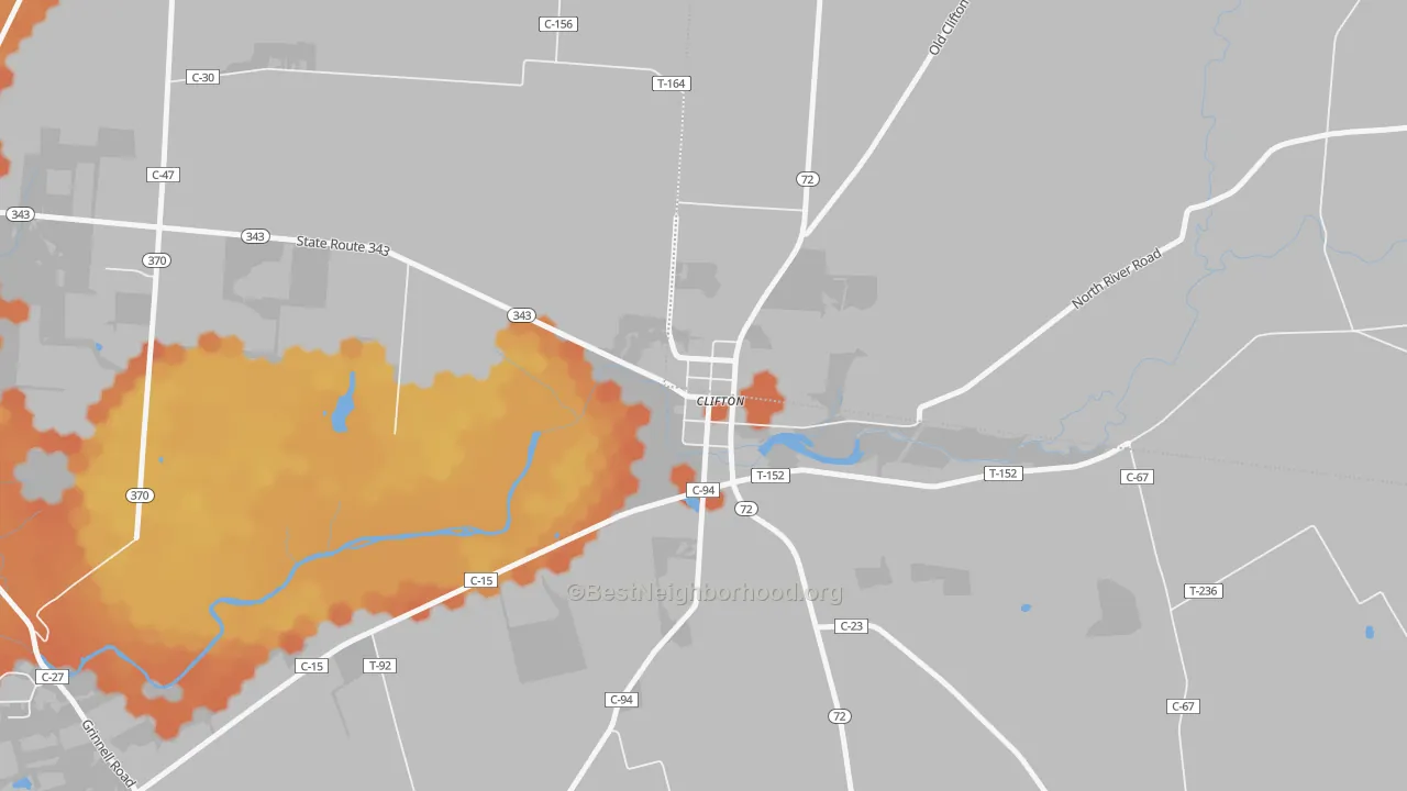 Bike Grade map of 45316, OH