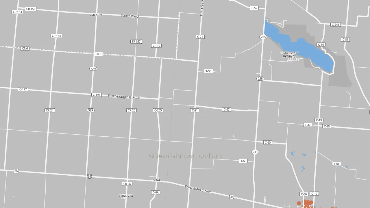 Bike Grade map of 45317, OH