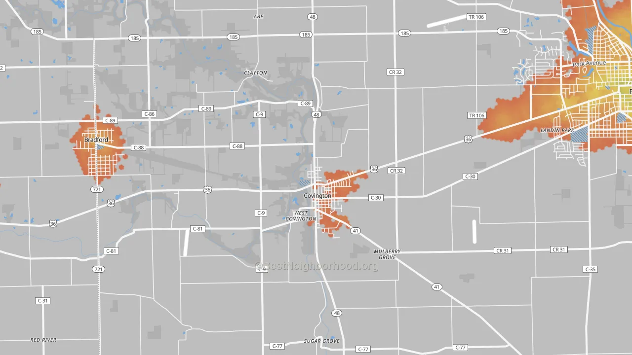 Bike Grade map of 45318, OH