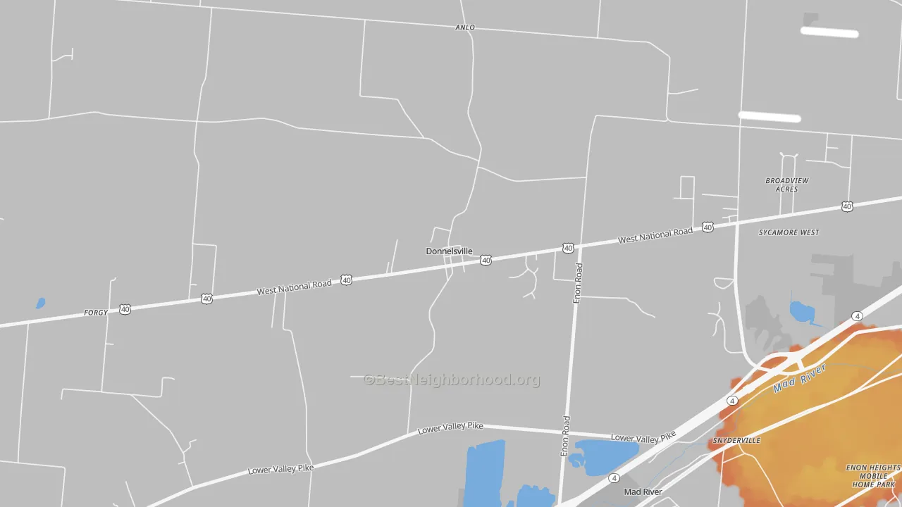 Bike Grade map of 45319, OH