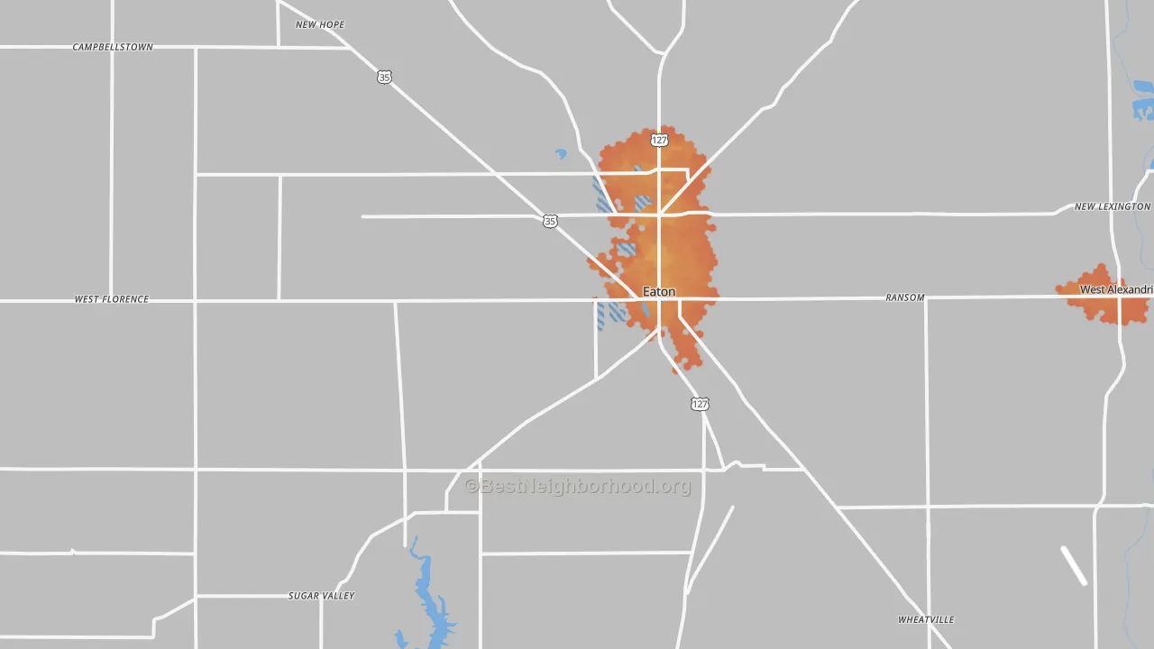 Bike Grade map of 45320, OH