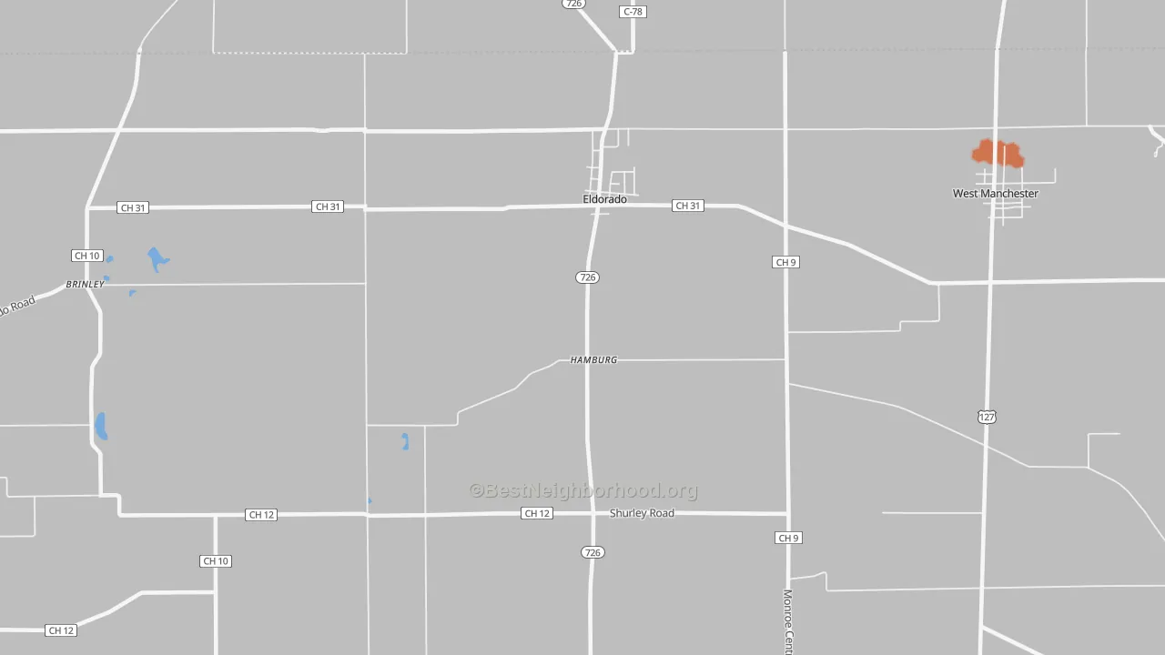 Bike Grade map of 45321, OH
