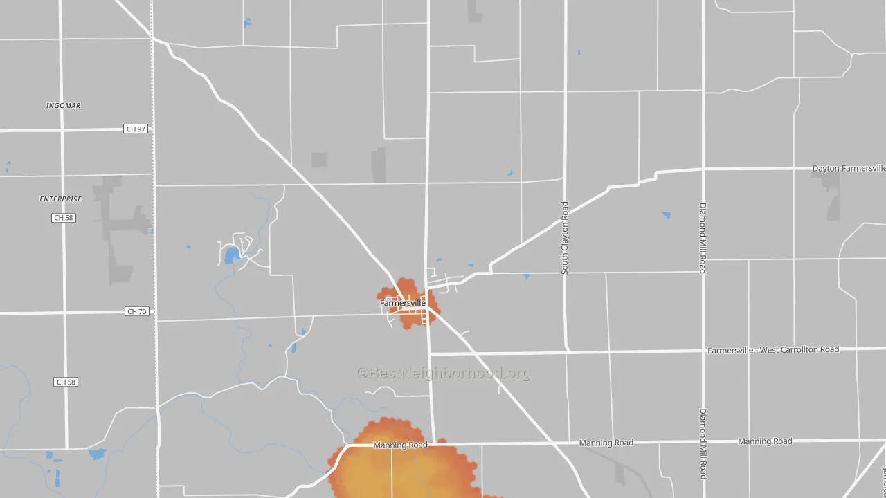Bike Grade map of 45325, OH