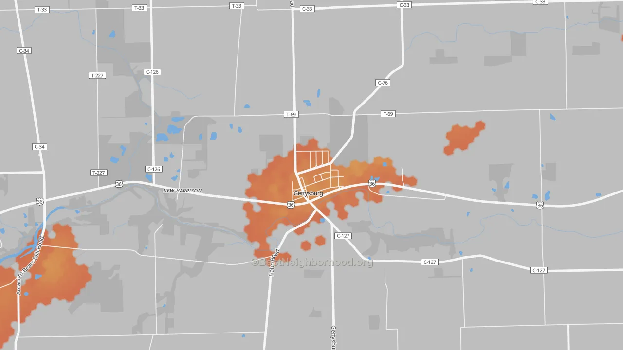Bike Grade map of 45328, OH
