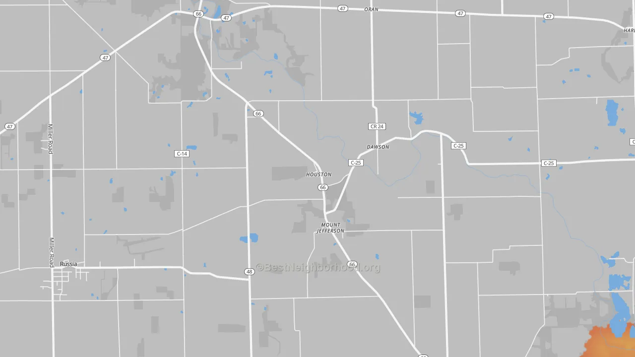 Bike Grade map of 45333, OH