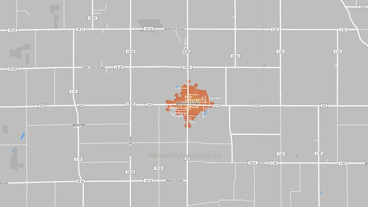Bike Grade map of 45334, OH