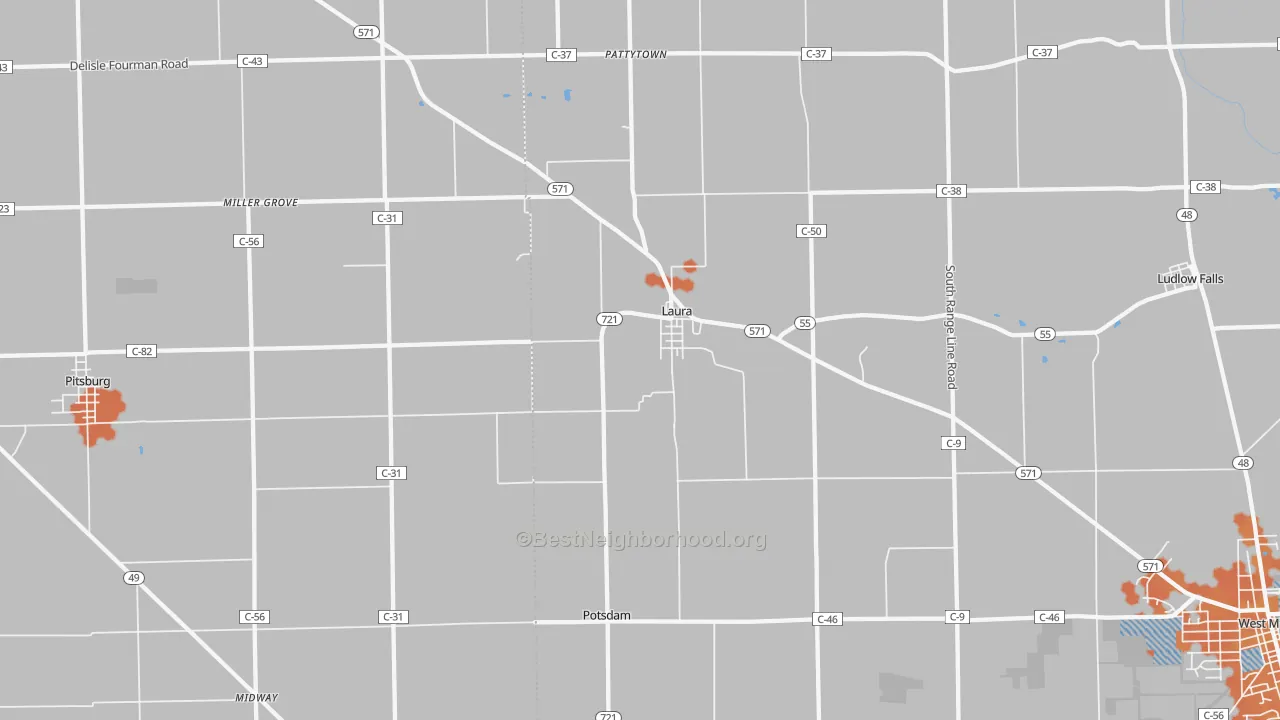 Bike Grade map of 45337, OH