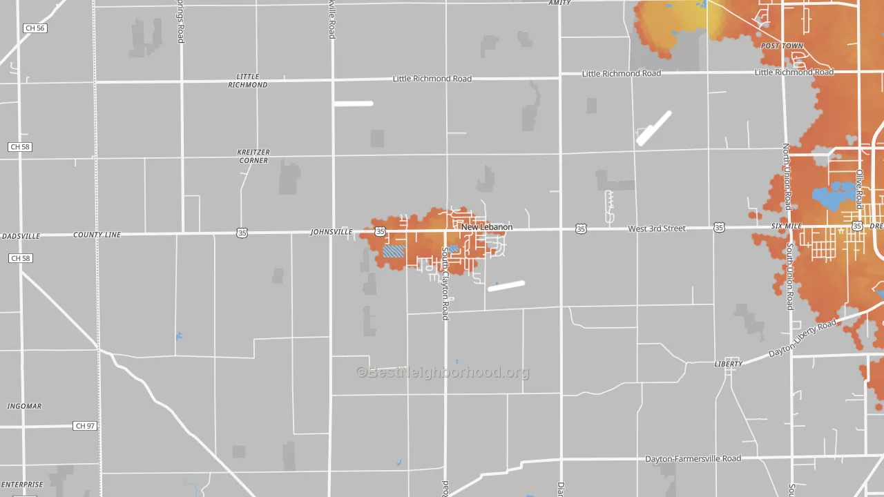 Bike Grade map of 45345, OH