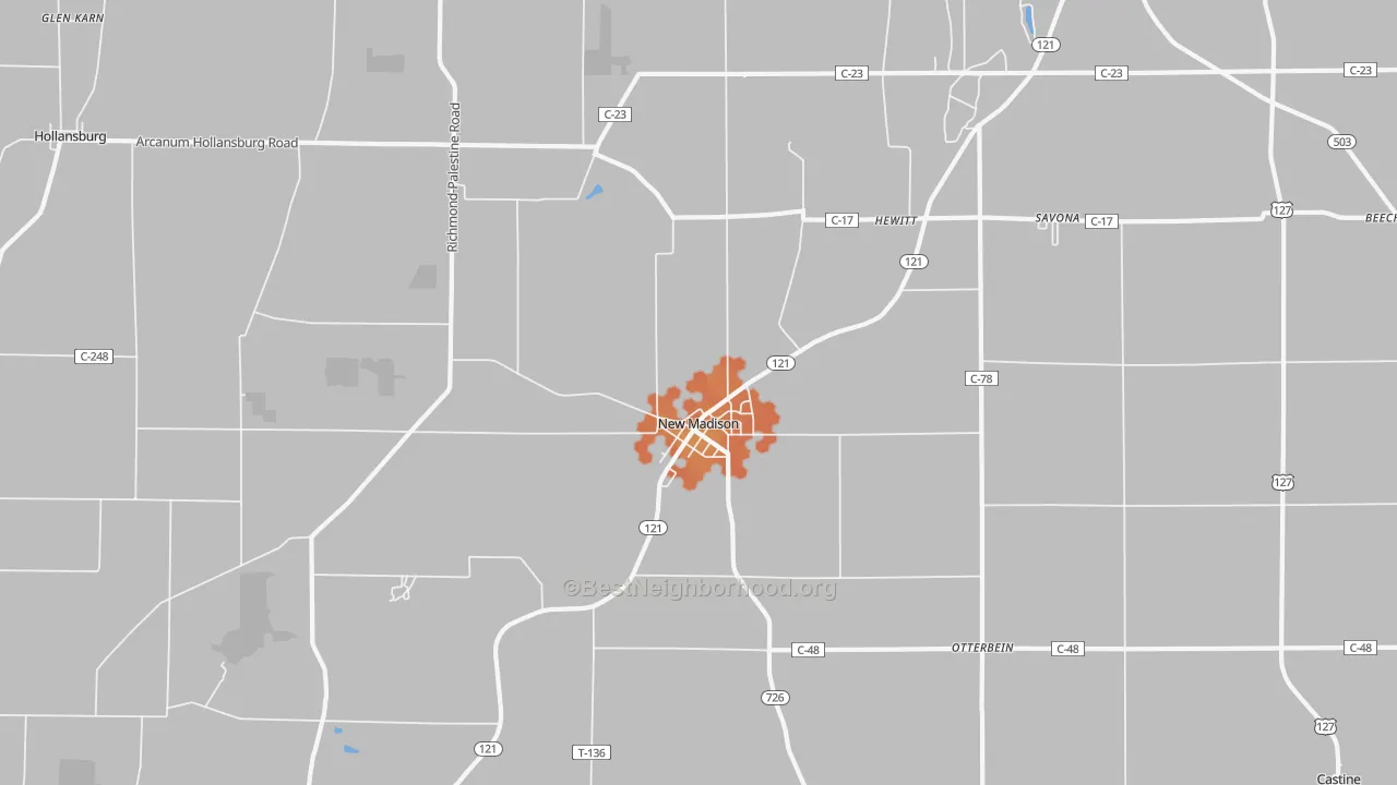 Bike Grade map of 45346, OH