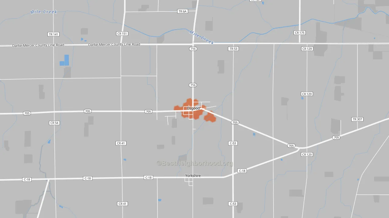 Bike Grade map of 45351, OH