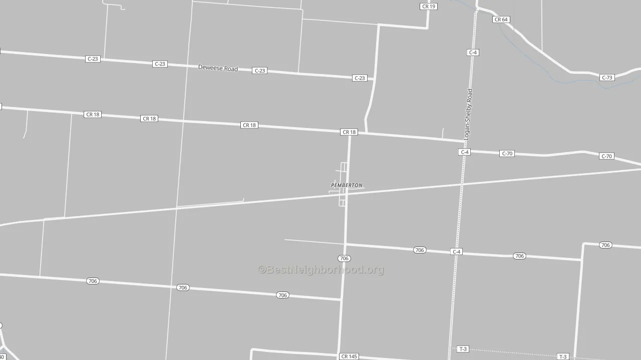 Bike Grade map of 45353, OH