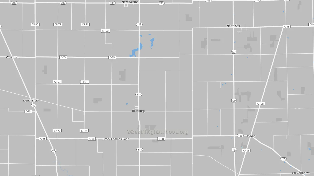 Bike Grade map of 45362, OH