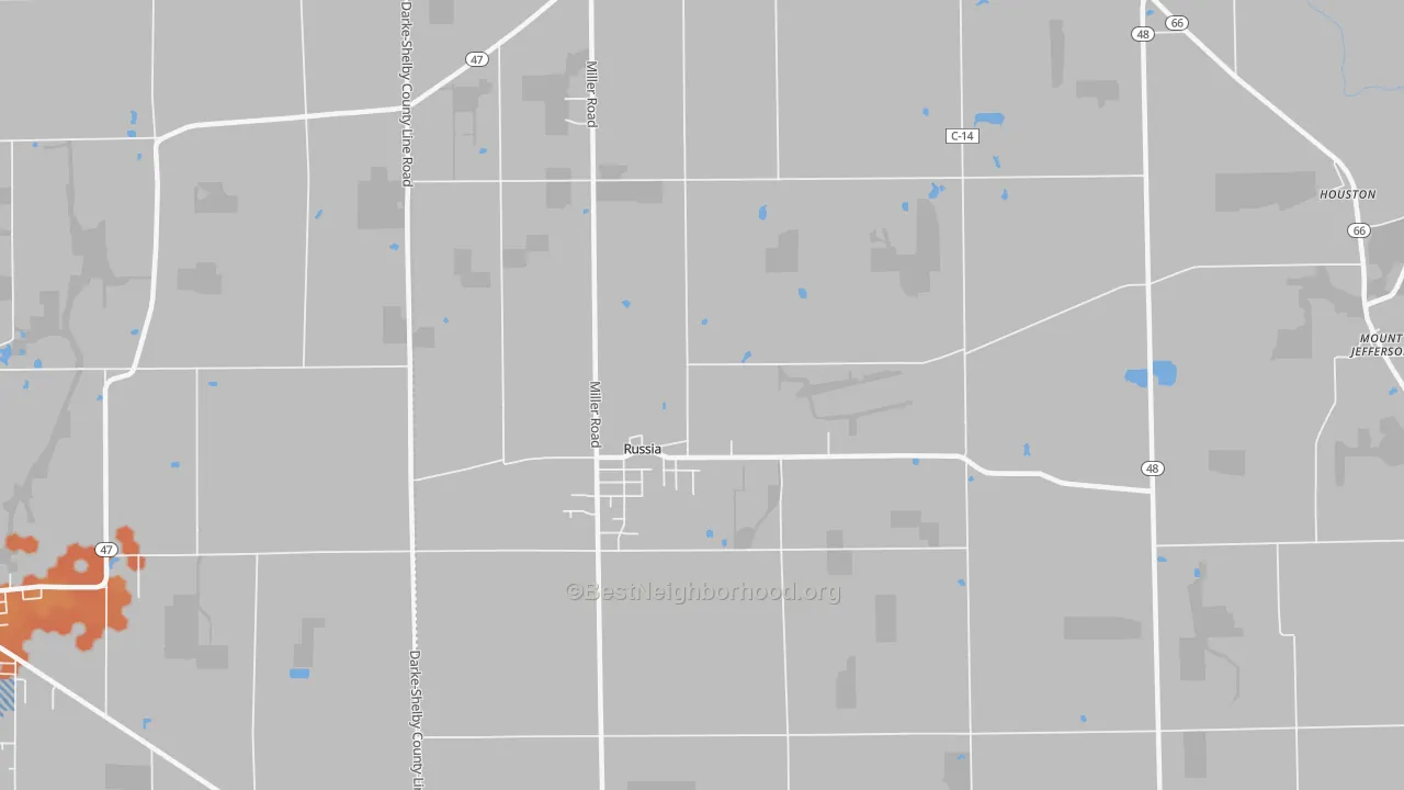 Bike Grade map of 45363, OH