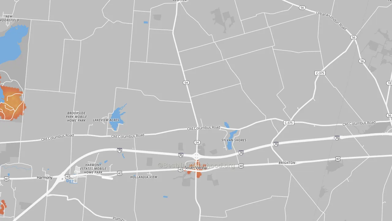 Bike Grade map of 45369, OH