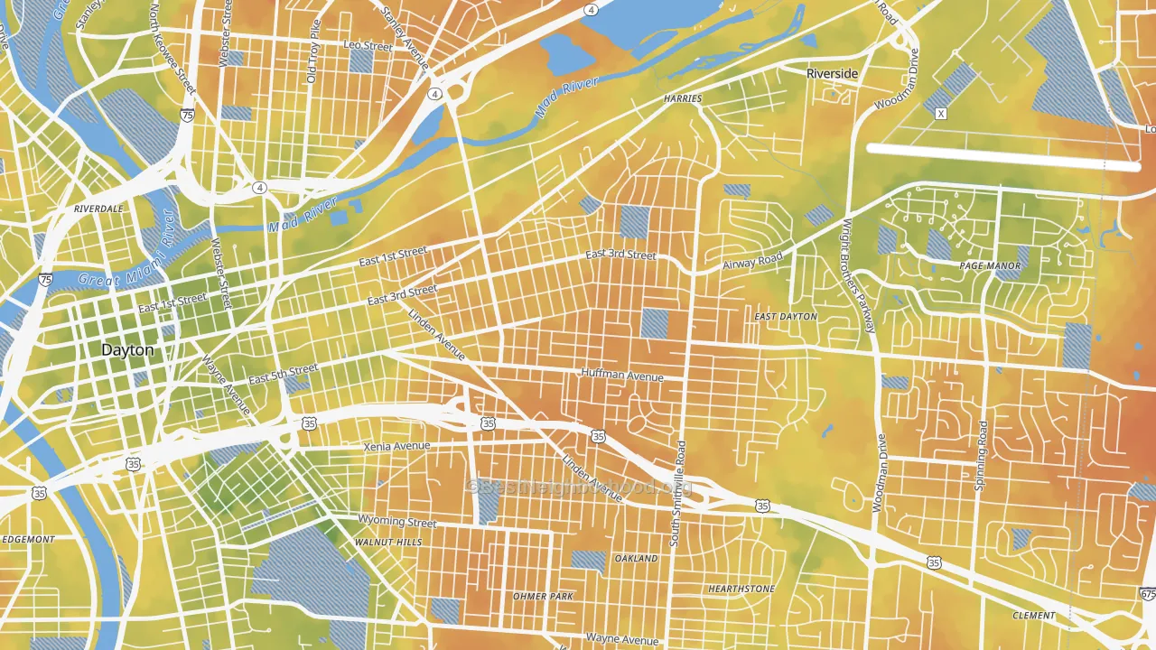 Bike Grade map of 45403, OH