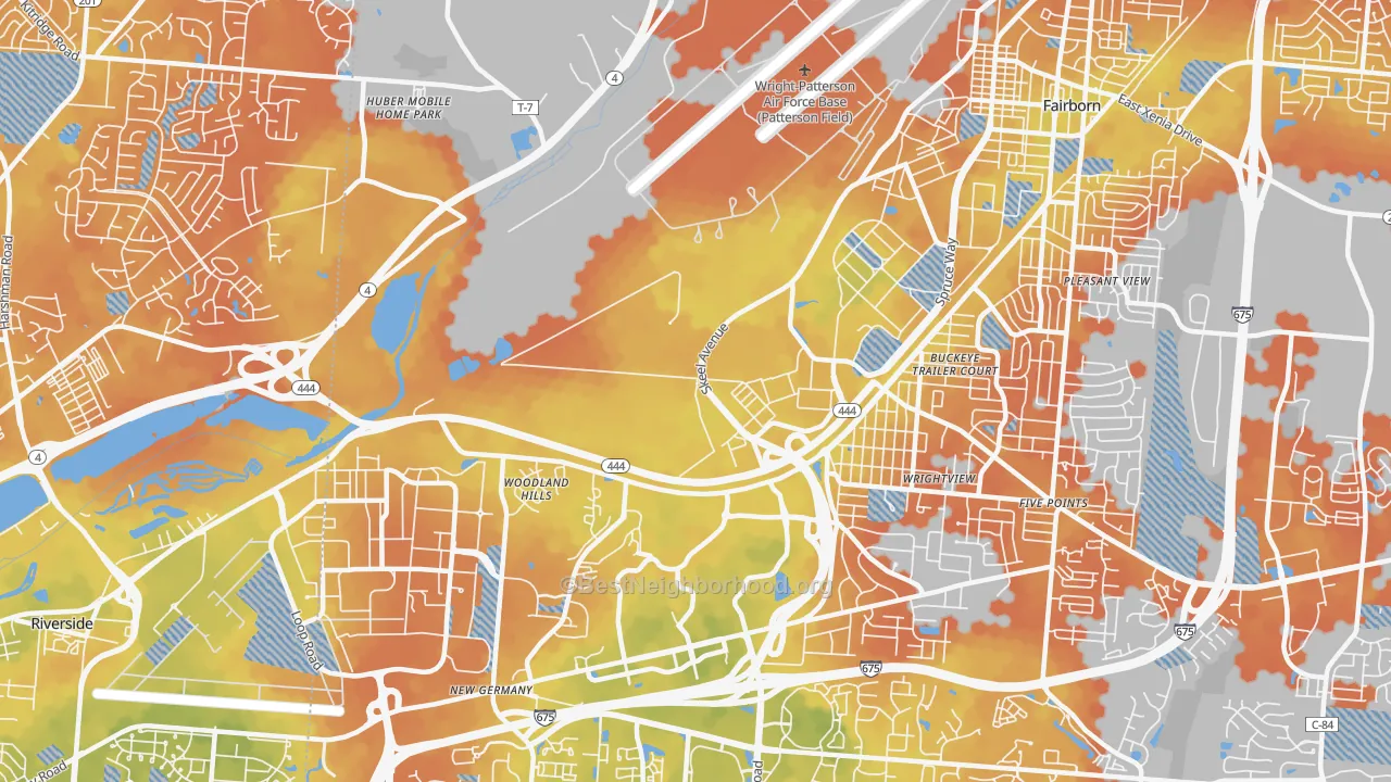 Bike Grade map of 45433, OH