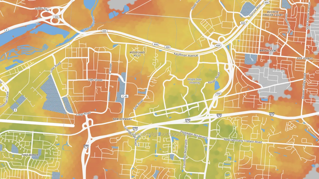 Bike Grade map of 45435, OH