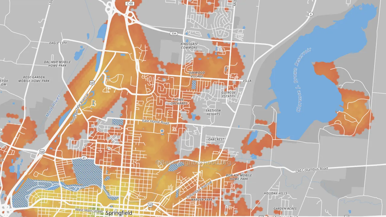 Bike Grade map of 45503, OH