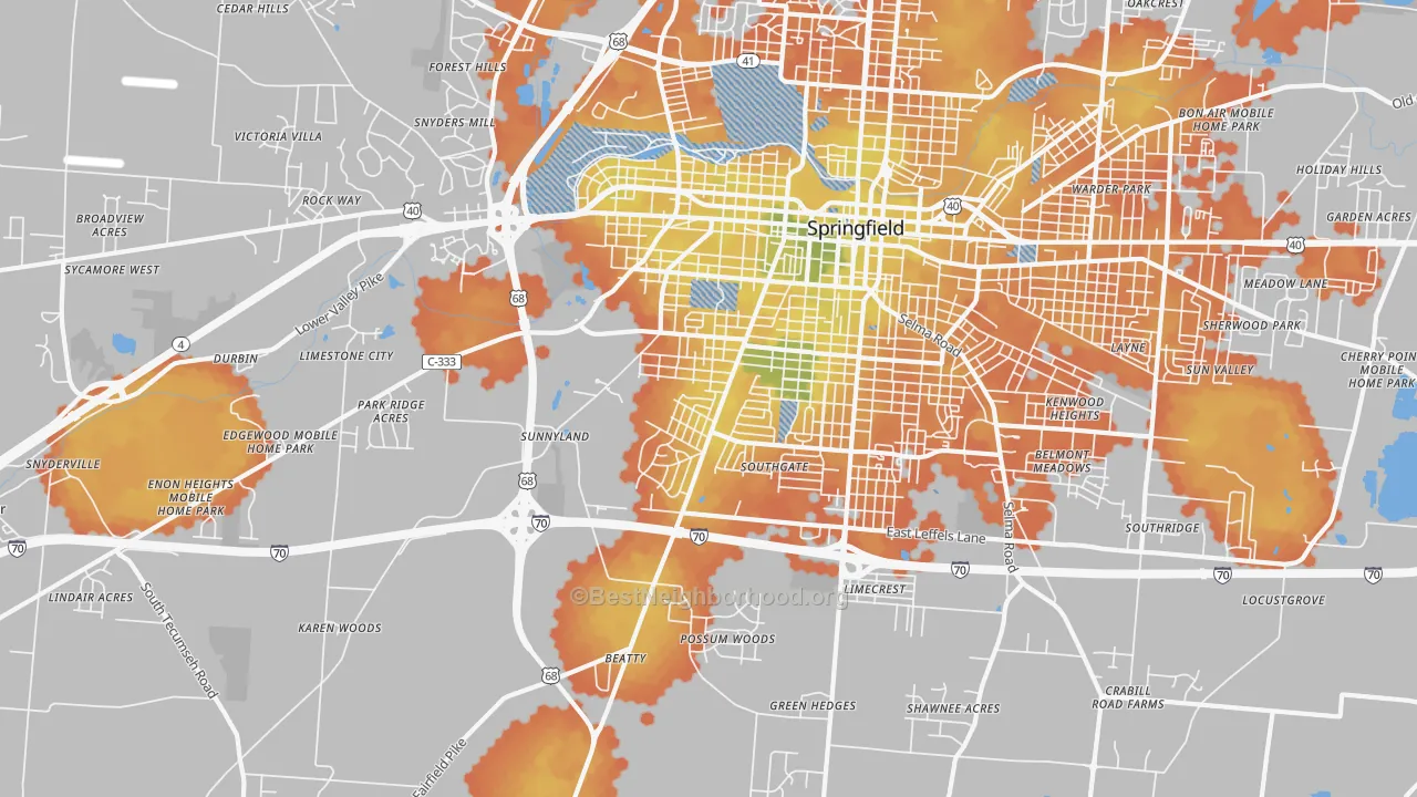 Bike Grade map of 45506, OH