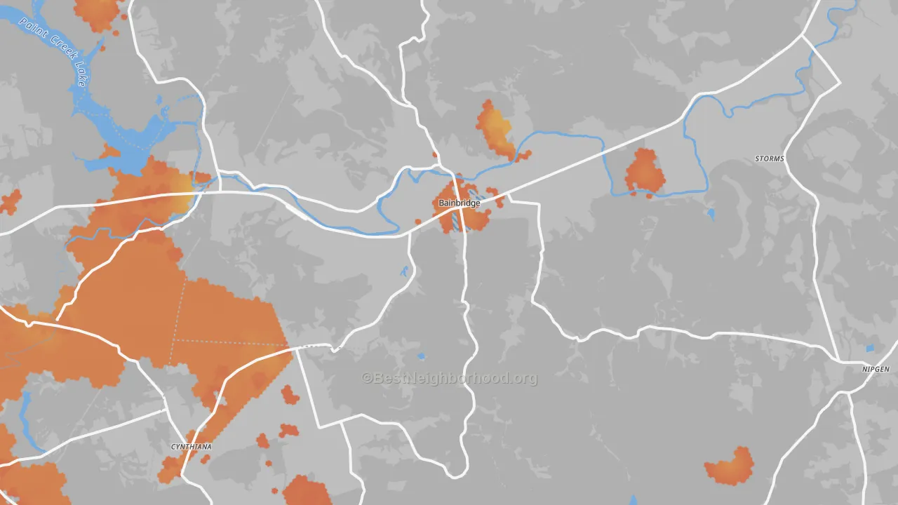 Bike Grade map of 45612, OH
