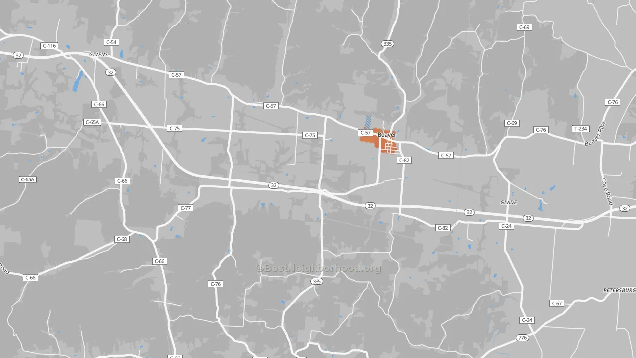 Bike Grade map of 45613, OH