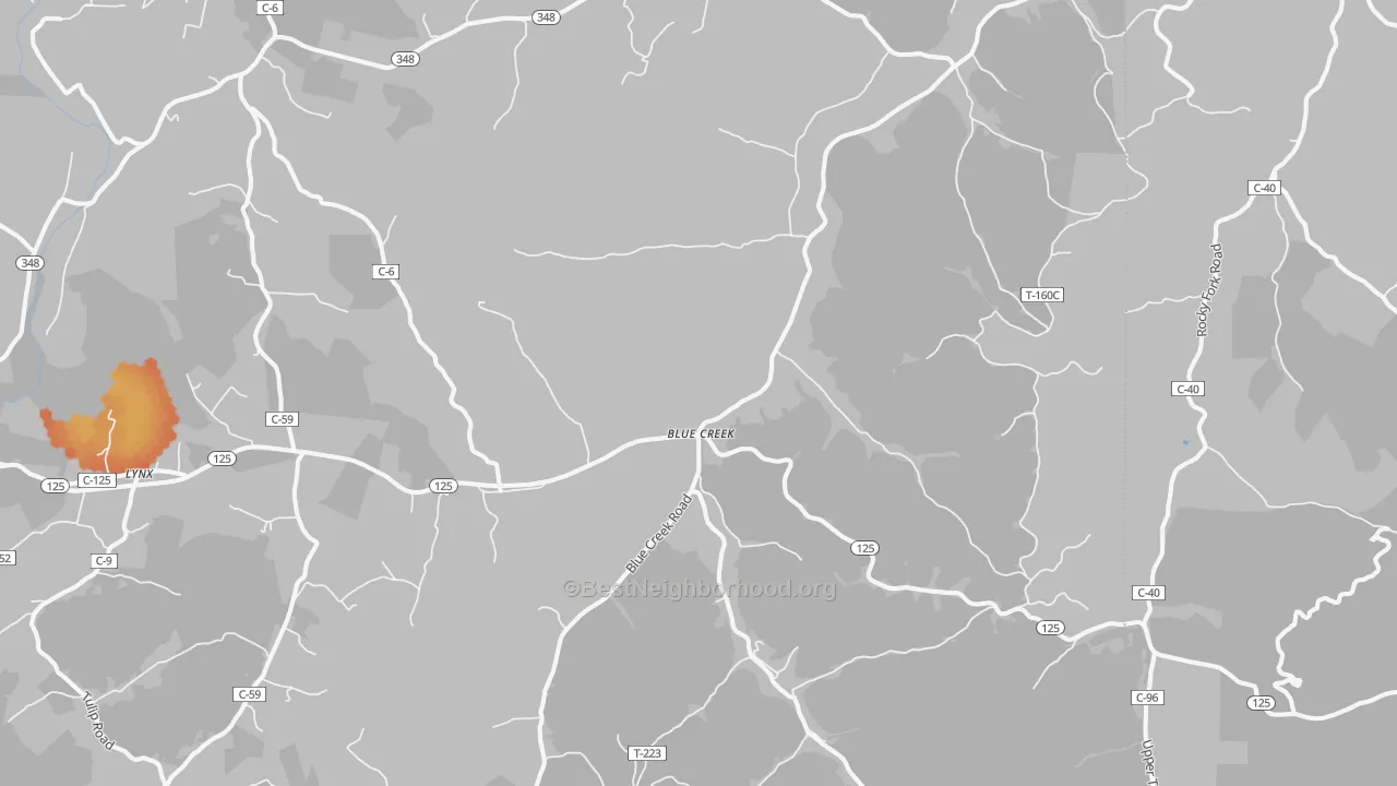 Bike Grade map of 45616, OH