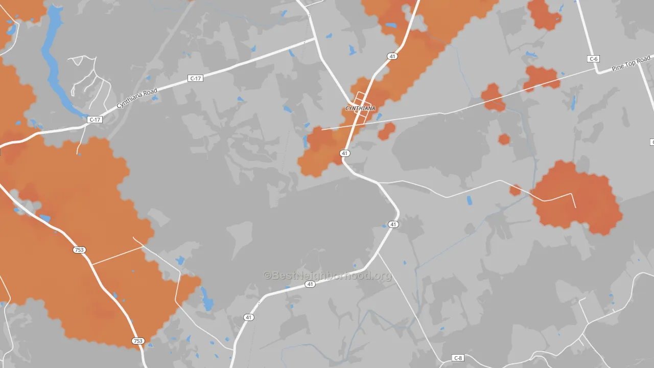 Bike Grade map of 45624, OH