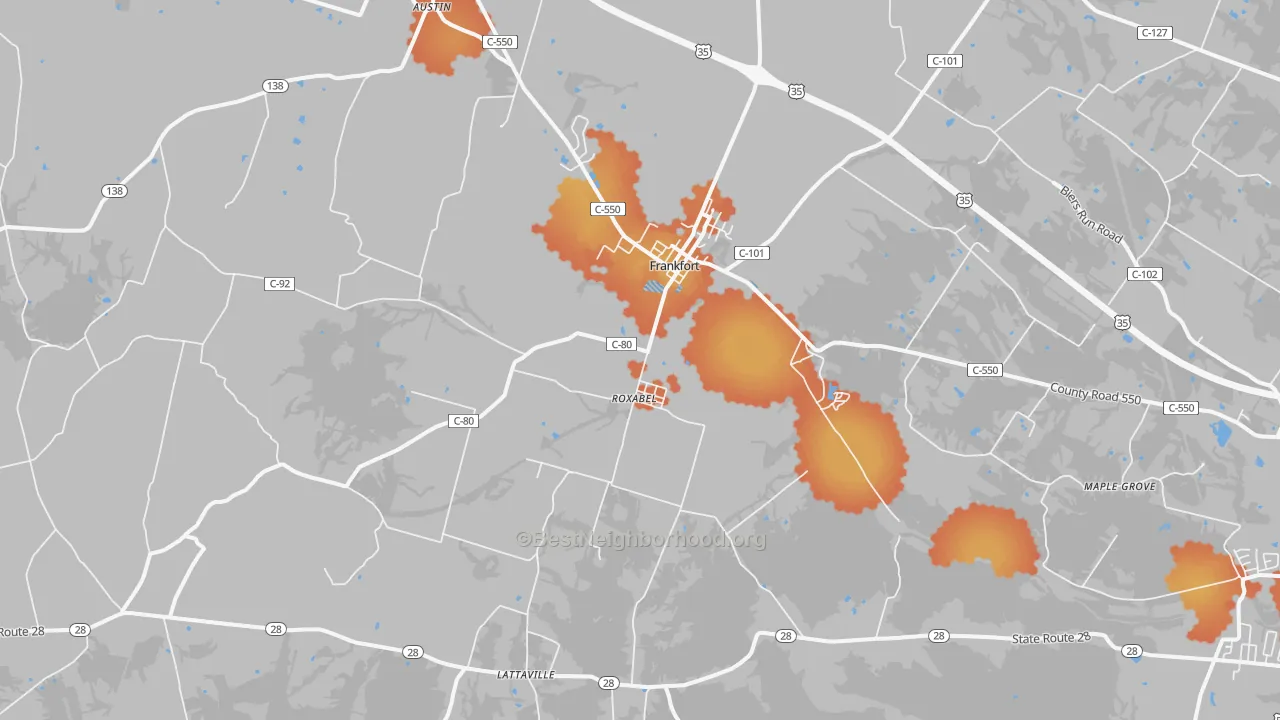 Bike Grade map of 45628, OH