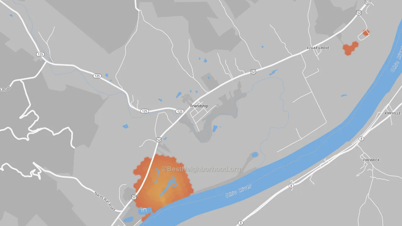 Bike Grade map of 45630, OH