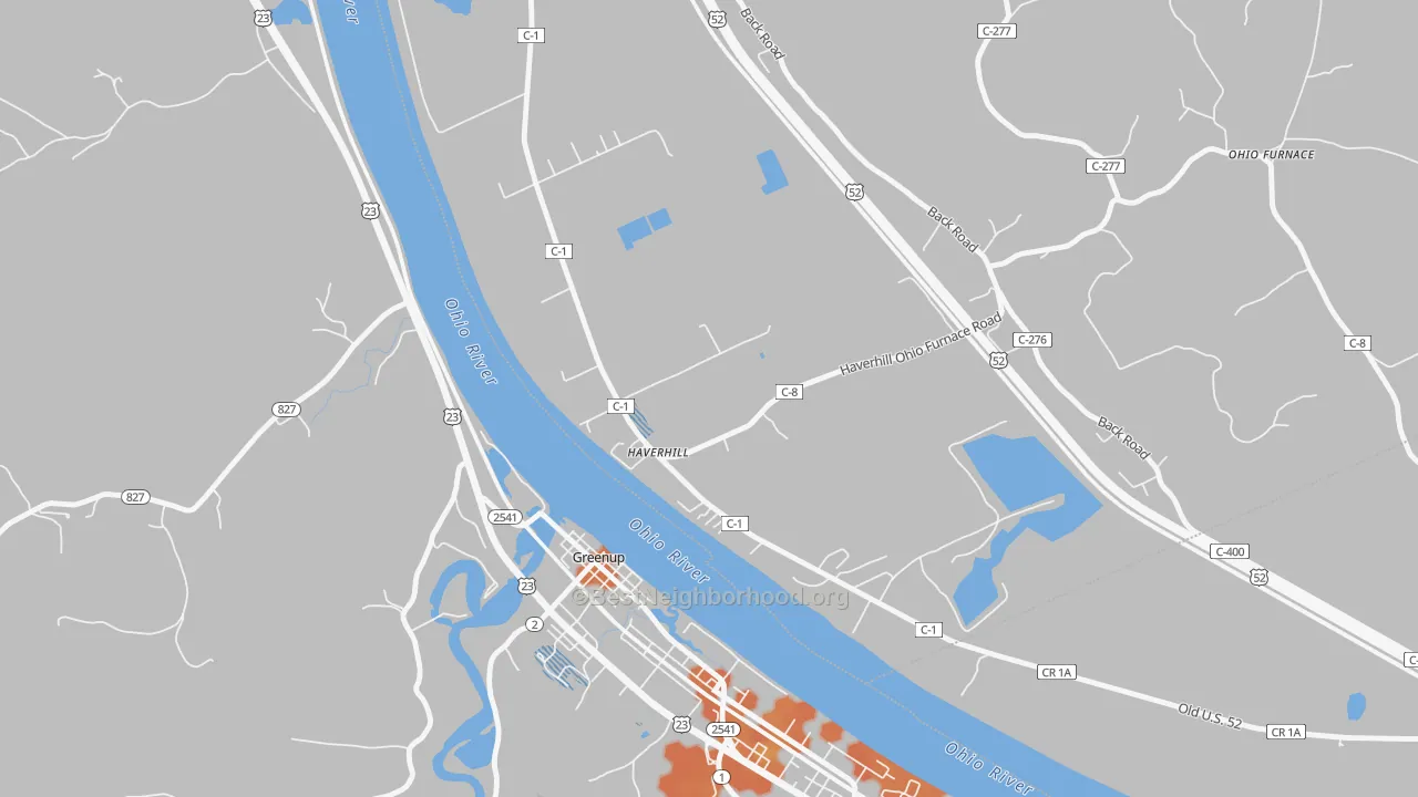 Bike Grade map of 45636, OH
