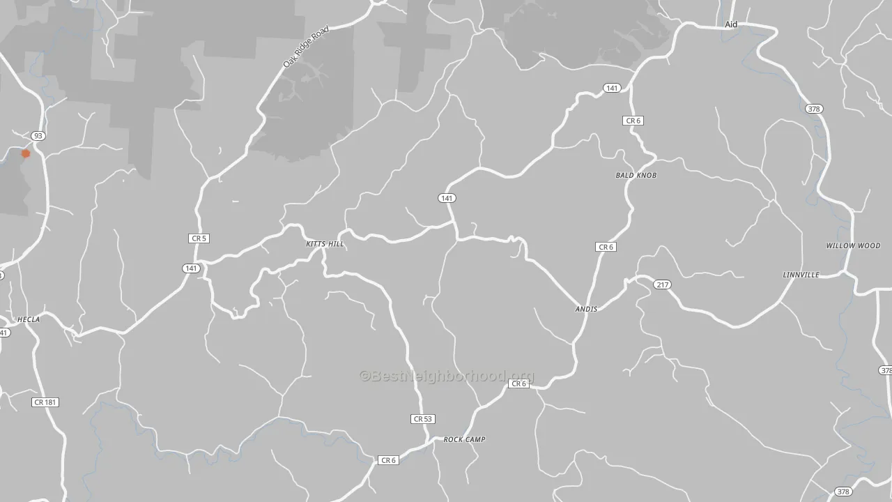 Bike Grade map of 45645, OH
