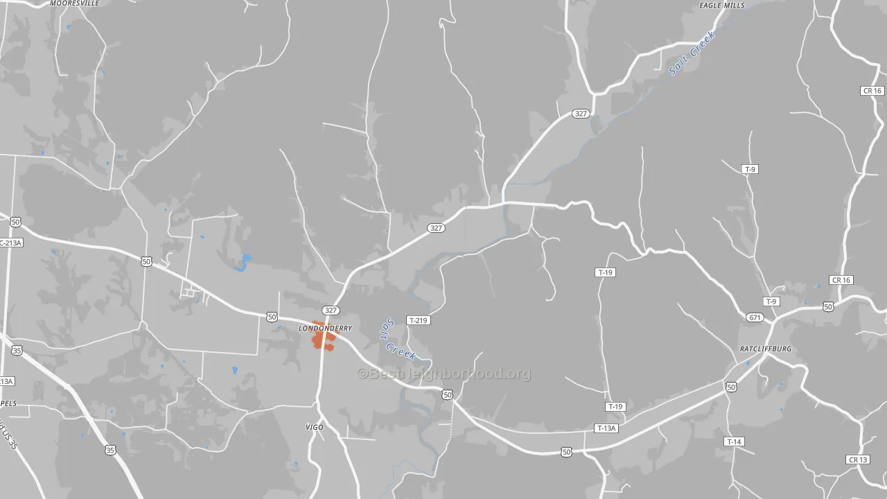 Bike Grade map of 45647, OH