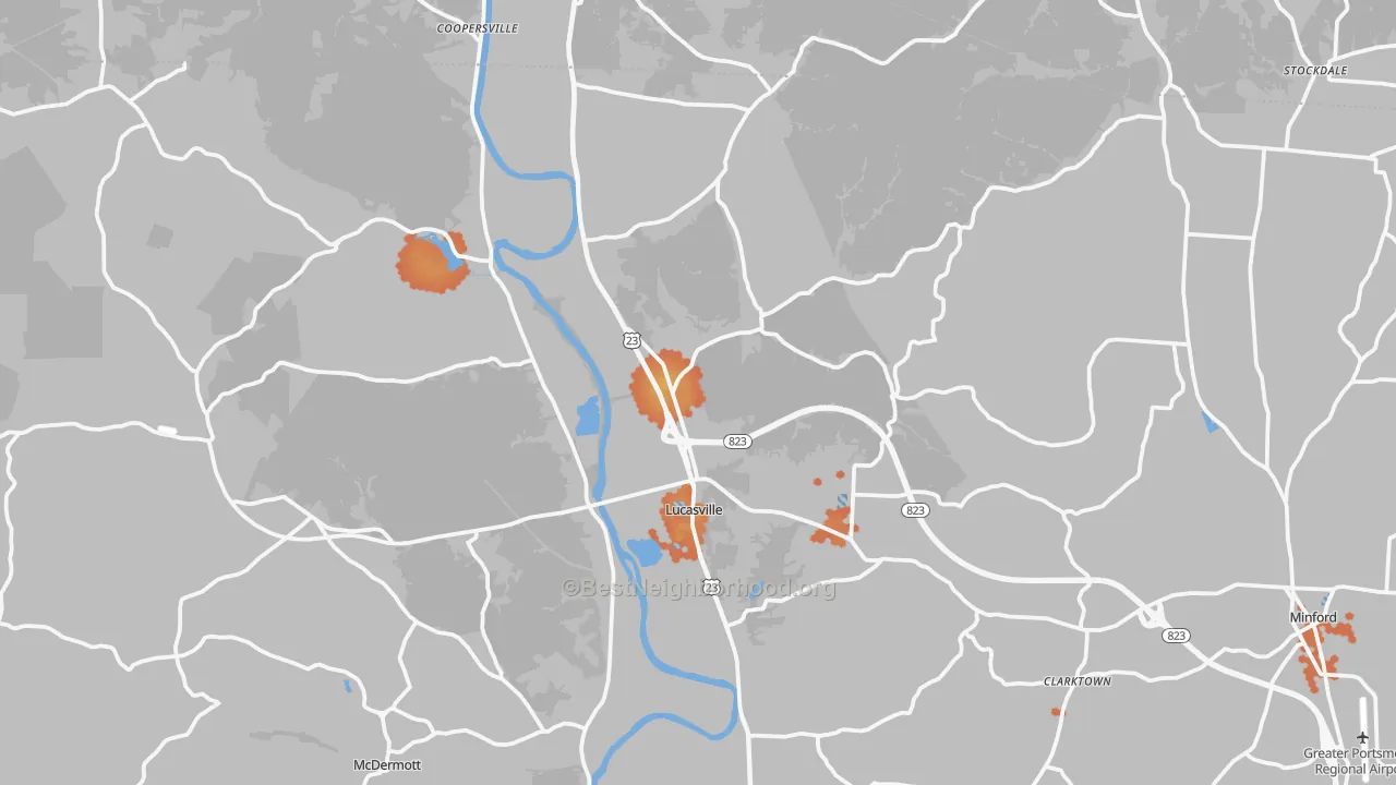 Bike Grade map of 45648, OH