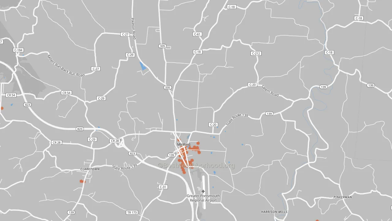 Bike Grade map of 45653, OH