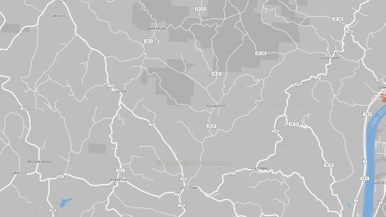 Bike Grade map of 45678, OH