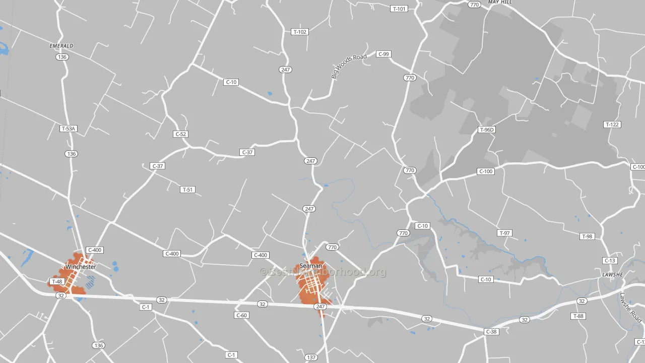 Bike Grade map of 45679, OH