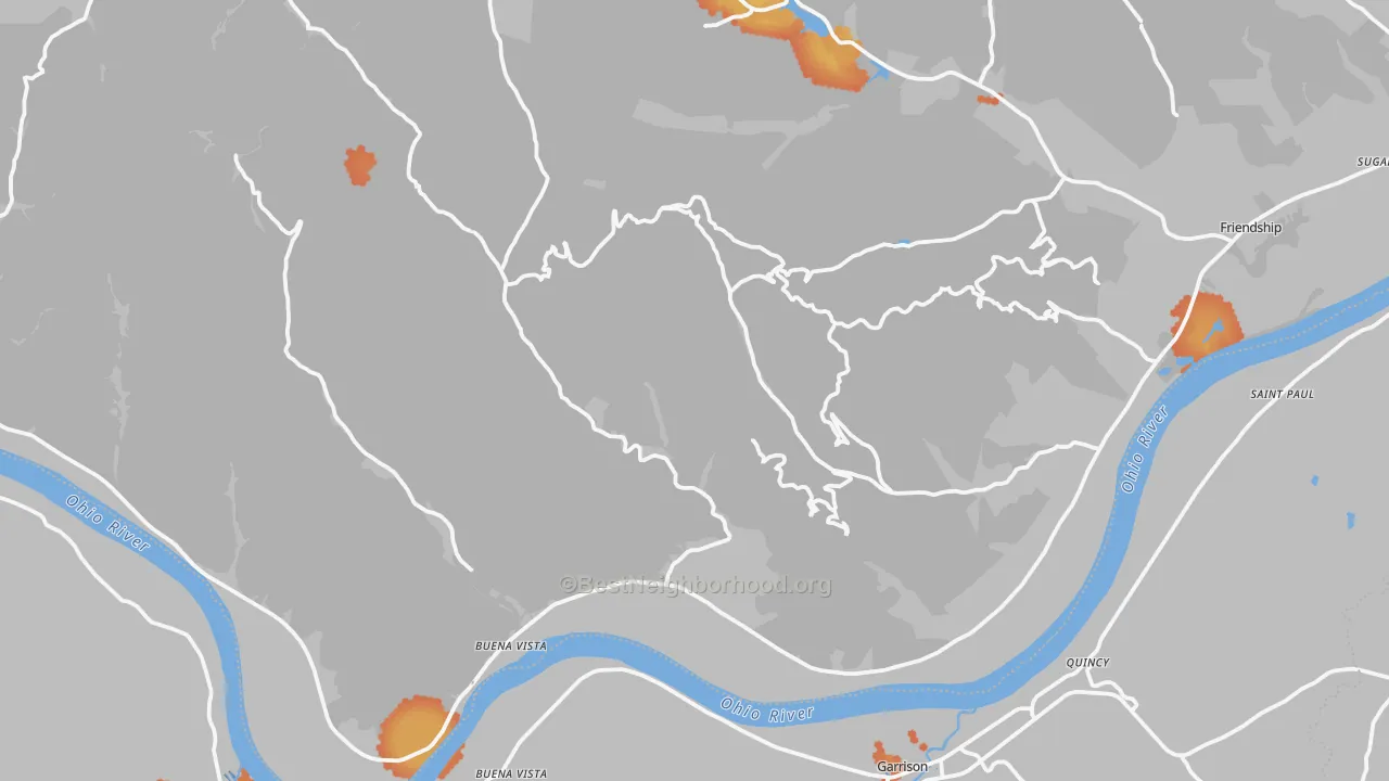 Bike Grade map of 45684, OH