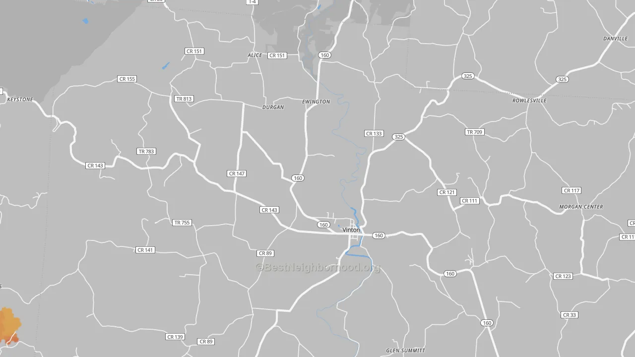 Bike Grade map of 45686, OH